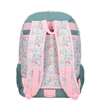 Enso Sac  dos Tropical love double compartiment adaptable au trolley rose