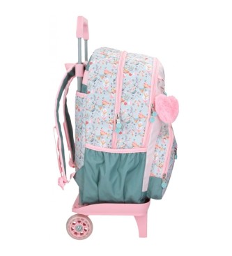 Enso Dwukomorowy plecak Tropical Love z różowym wózkiem