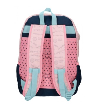 Enso Bonjour double compartment backpack pink