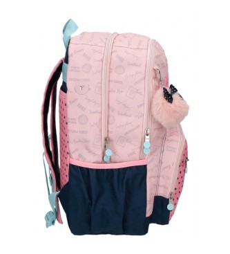 Enso Bonjour double compartment backpack pink