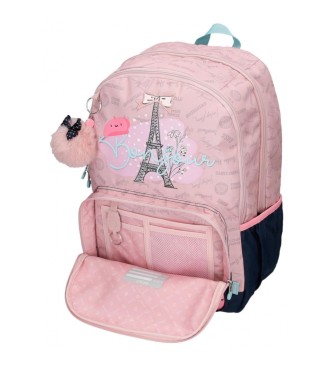 Enso Bonjour backpack double adaptable compartment pink