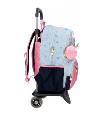 Enso Enso Dreams torna-se realidade mochila de compartimento duplo com carrinho azul, rosa
