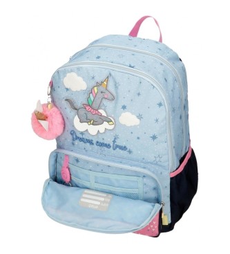 Enso Enso Dreams come true double compartment backpack with trolley blue, pink