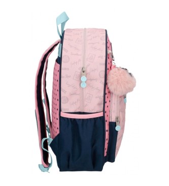 Enso Bonjour skole rygsk 38cm tilpasselig pink