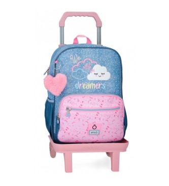 Enso Dreamer school backpack with trolley blue