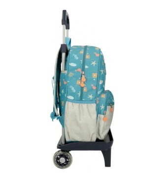 Enso Mr Crab 38cm school backpack with trolley blue