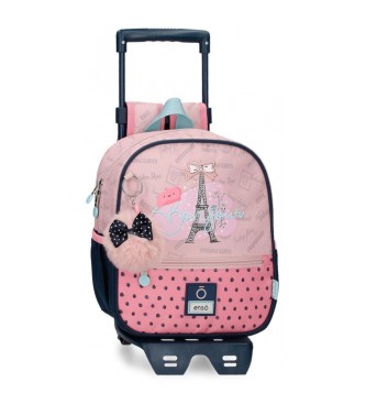 Enso Bonjour lille rygsk med trolley pink