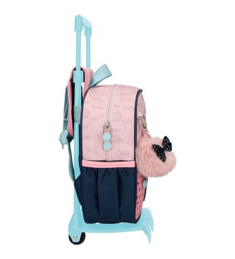 Enso Bonjour small backpack with trolley pink