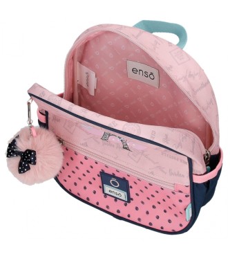 Enso Bonjour kleiner Rucksack mit Trolley rosa