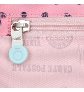 Enso Bonjour small backpack with trolley pink