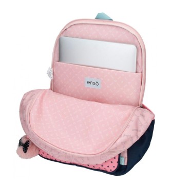 Enso Plecak komputerowy Bonjour z dwiema przegrodami w kolorze różowym