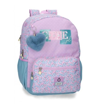 Joumma Bags Enso Cute Girl computer backpack two compartments purple -32x42x14cm