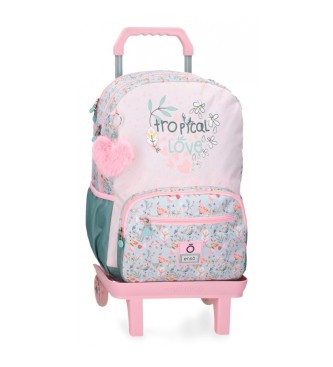 Enso Tropical Love Zwei-Fach-Computer-Rucksack mit Trolley rosa