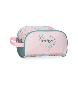 Enso Toilet bag Tropical love double compartment pink