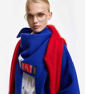 Essentiel Antwerp Écharpe Kaap double face bleue