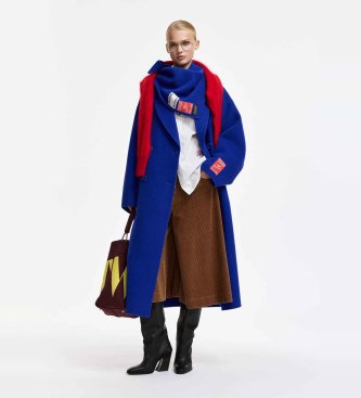Essentiel Antwerp Écharpe Kaap double face bleue