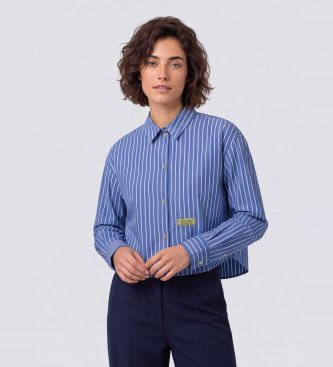 Essentiel Antwerp Camisa Cropped Kabu azul