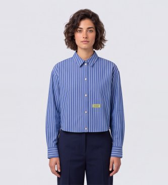 Essentiel Antwerp Camisa Cropped Kabu azul