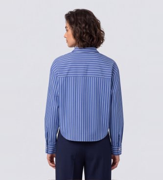 Essentiel Antwerp Camisa Cropped Kabu azul