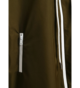 Essentiel Antwerp Chubasquero oversize con capucha verde oscuro
