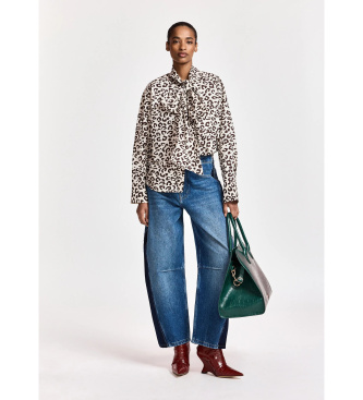 Essentiel Antwerp Jeans de pernera tipo barril con paneles azul