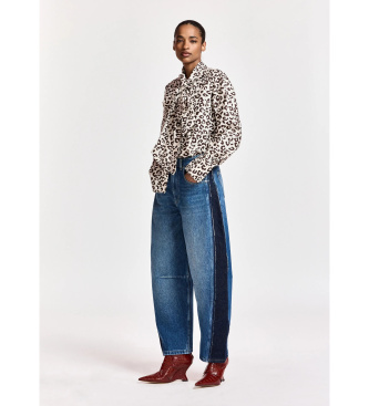 Essentiel Antwerp Jeans de pernera tipo barril con paneles azul