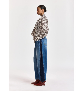 Essentiel Antwerp Jeans de pernera tipo barril con paneles azul