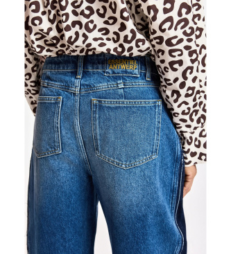 Essentiel Antwerp Jeans de pernera tipo barril con paneles azul