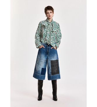 Essentiel Antwerp Blauwe tweedelige patchwork jeans