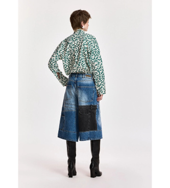 Essentiel Antwerp Blauwe tweedelige patchwork jeans