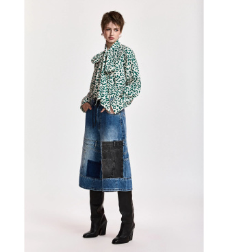 Essentiel Antwerp Blauwe tweedelige patchwork jeans