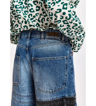 Essentiel Antwerp Blauwe tweedelige patchwork jeans