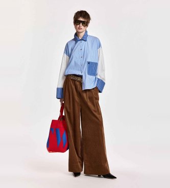 Essentiel Antwerp Kitsch Cordhose mit weitem Bein, braun