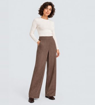 Essentiel Antwerp Pantalon Jambe Large Kelline2 marron
