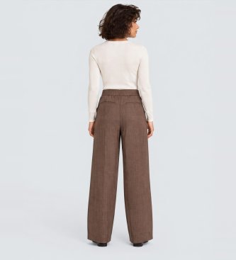 Essentiel Antwerp Pantalon Jambe Large Kelline2 marron