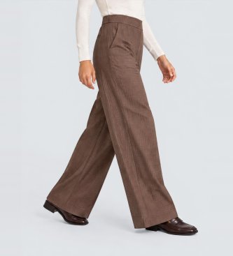 Essentiel Antwerp Pantalon Jambe Large Kelline2 marron