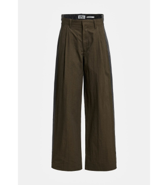Essentiel Antwerp Broek met wijde pijpen in twee stoffen kaki, zwart