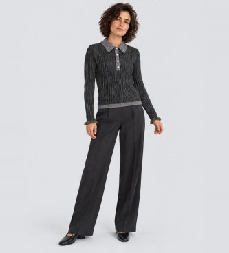 Essentiel Antwerp Dopasowany sweter Karan w kolorze szarym