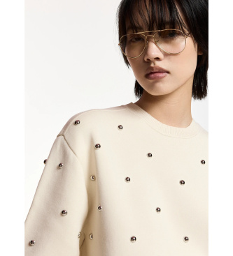 Essentiel Antwerp Beige sweater met studs