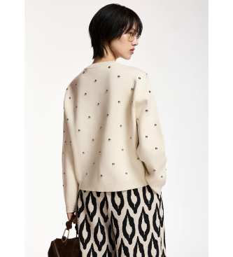 Essentiel Antwerp Beige sweater met studs