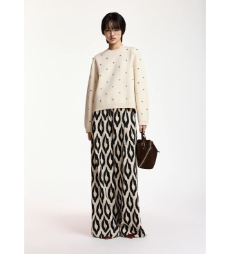 Essentiel Antwerp Beige sweater met studs