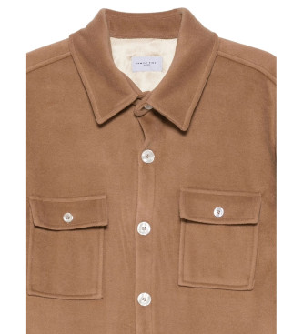 Family First Brown Oversize Plain Jacket