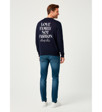 Family First Navy logo jumper