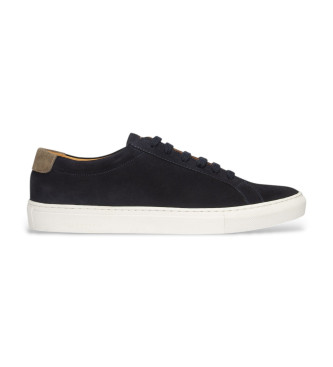 Faonnable Navy tweekleurige leren sneakers