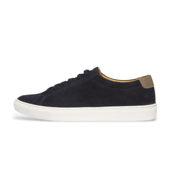 Faonnable Navy tweekleurige leren sneakers