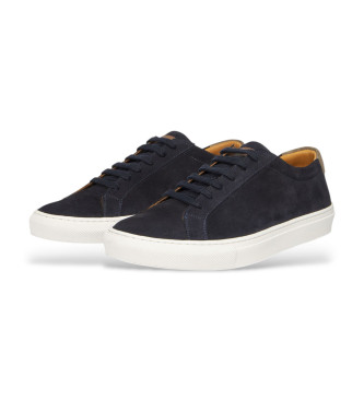 Faonnable Navy tweekleurige leren sneakers