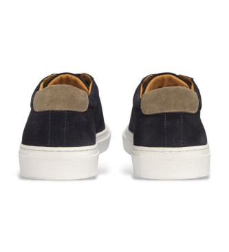 Faonnable Navy tweekleurige leren sneakers