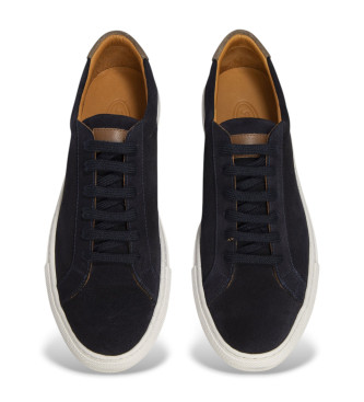 Faonnable Navy tweekleurige leren sneakers