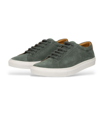 Faonnable Sneakers van groen tweekleurig leer