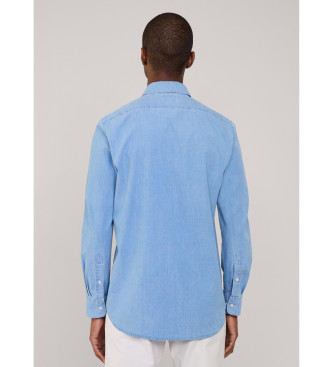 Faonnable Camisa de algodo azul